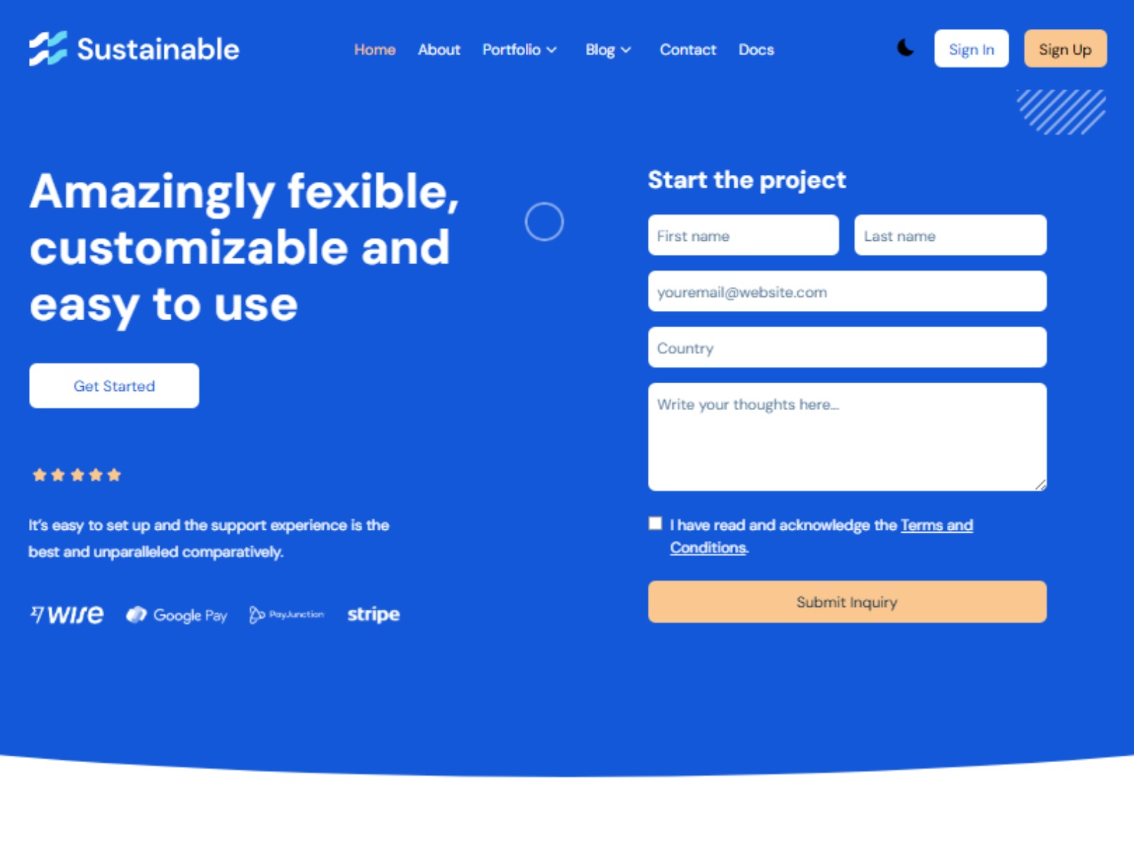 Sustainable Free Next.js Portfolio Template Image 0