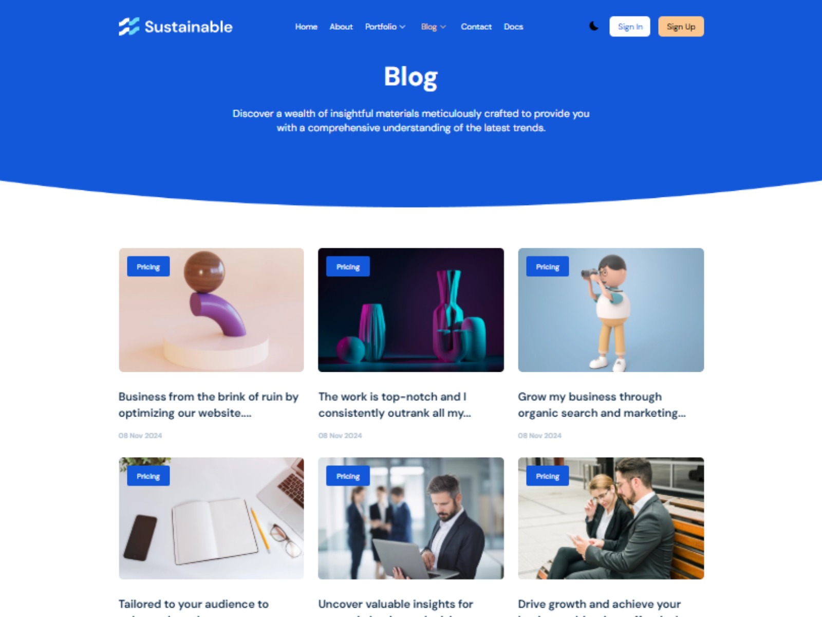 Sustainable Free Next.js Portfolio Template Image 3