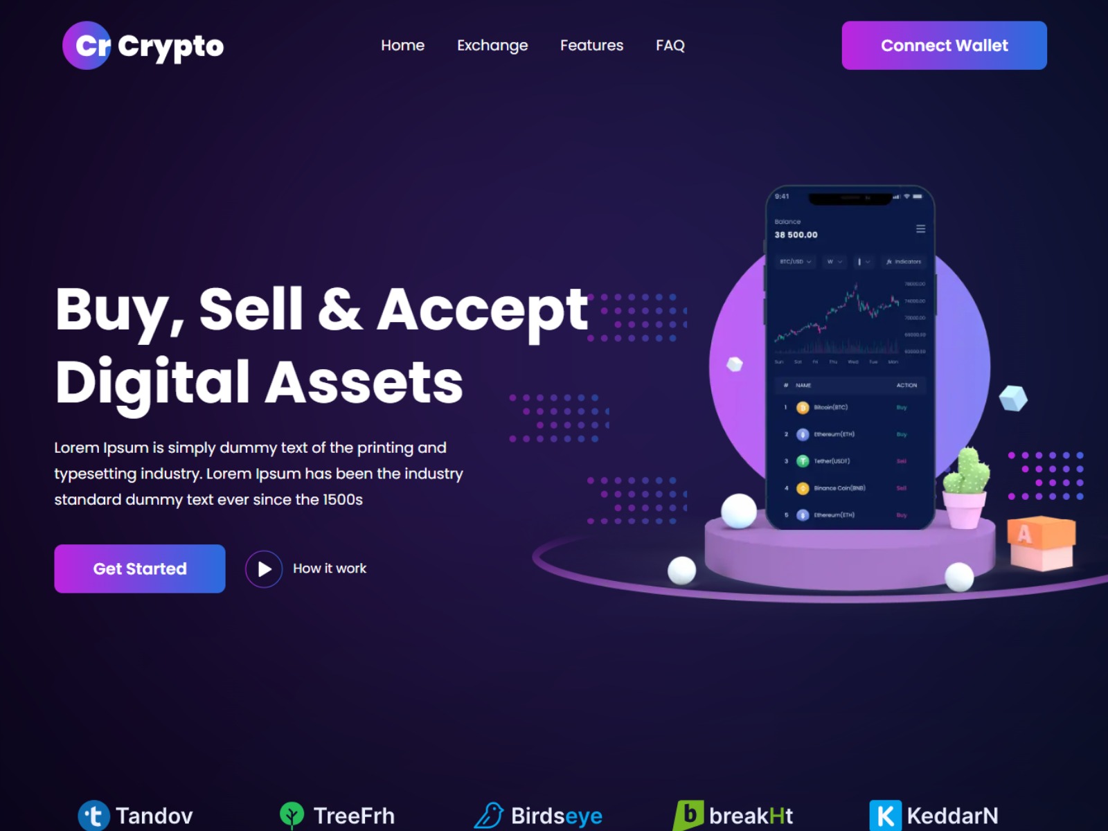 Crypto Free NextJs Landing Page Template  Image 0