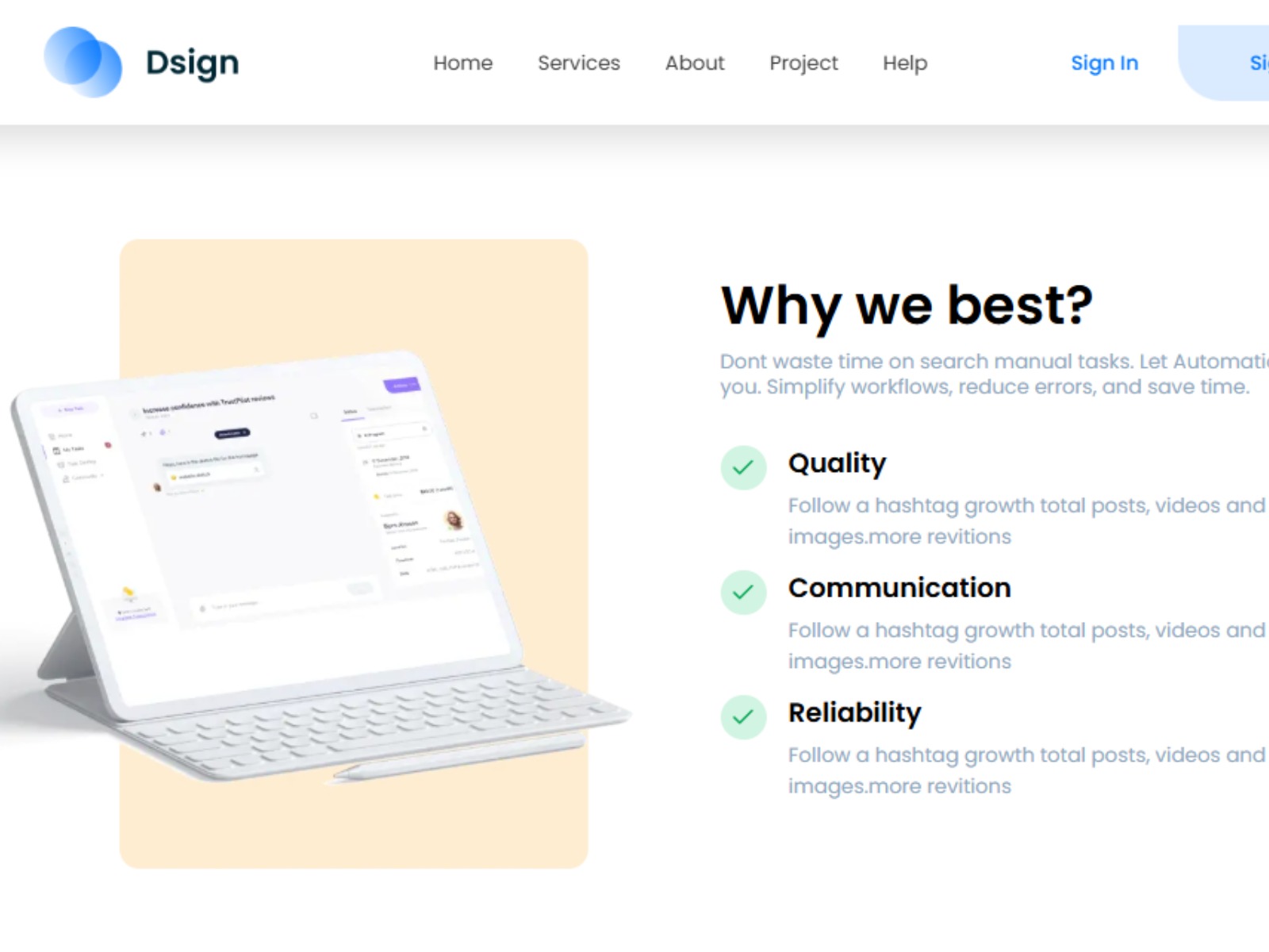 DSIGN Free NextJs Landing Page Template Image 1