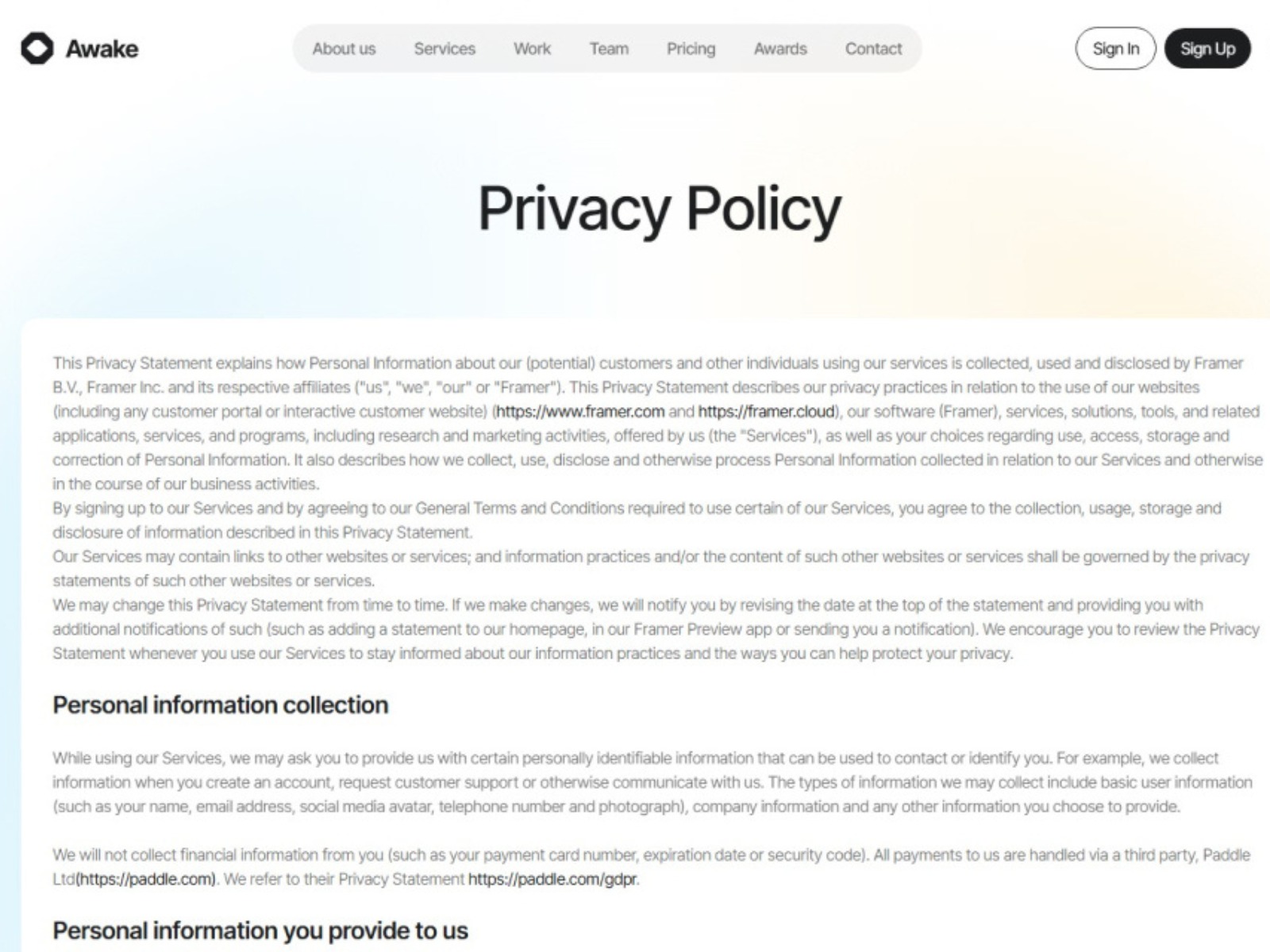 Awake Agency Nextjs Template Image 1