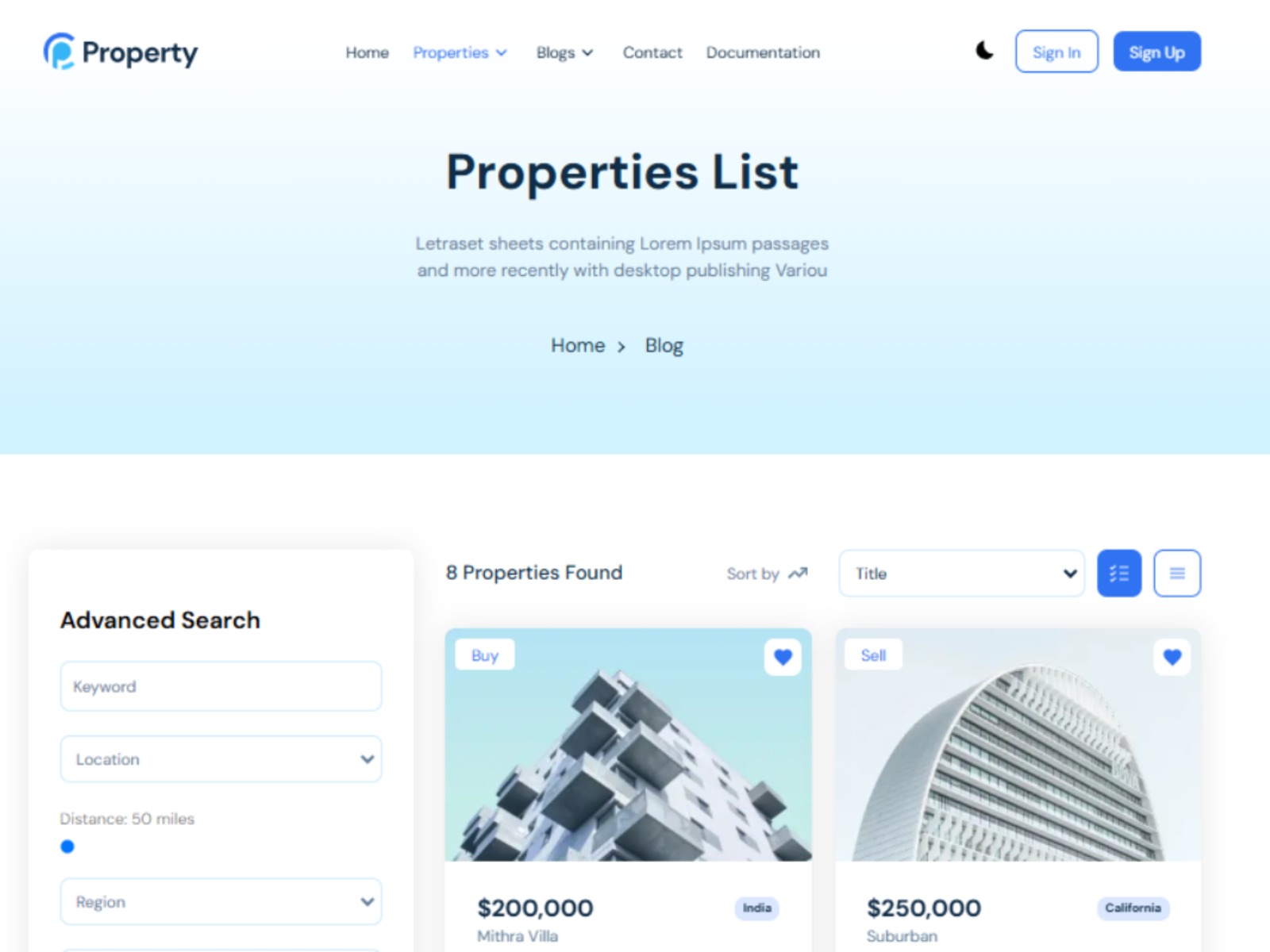 Property Pro NextJS Website Template for Real Estate Businesses Image 1