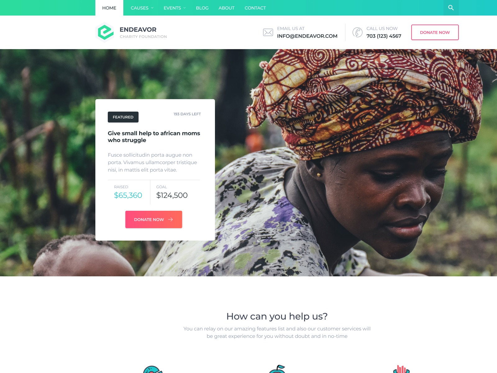 Endeavor Pro Nextjs 15 Charity Website Template Image 0