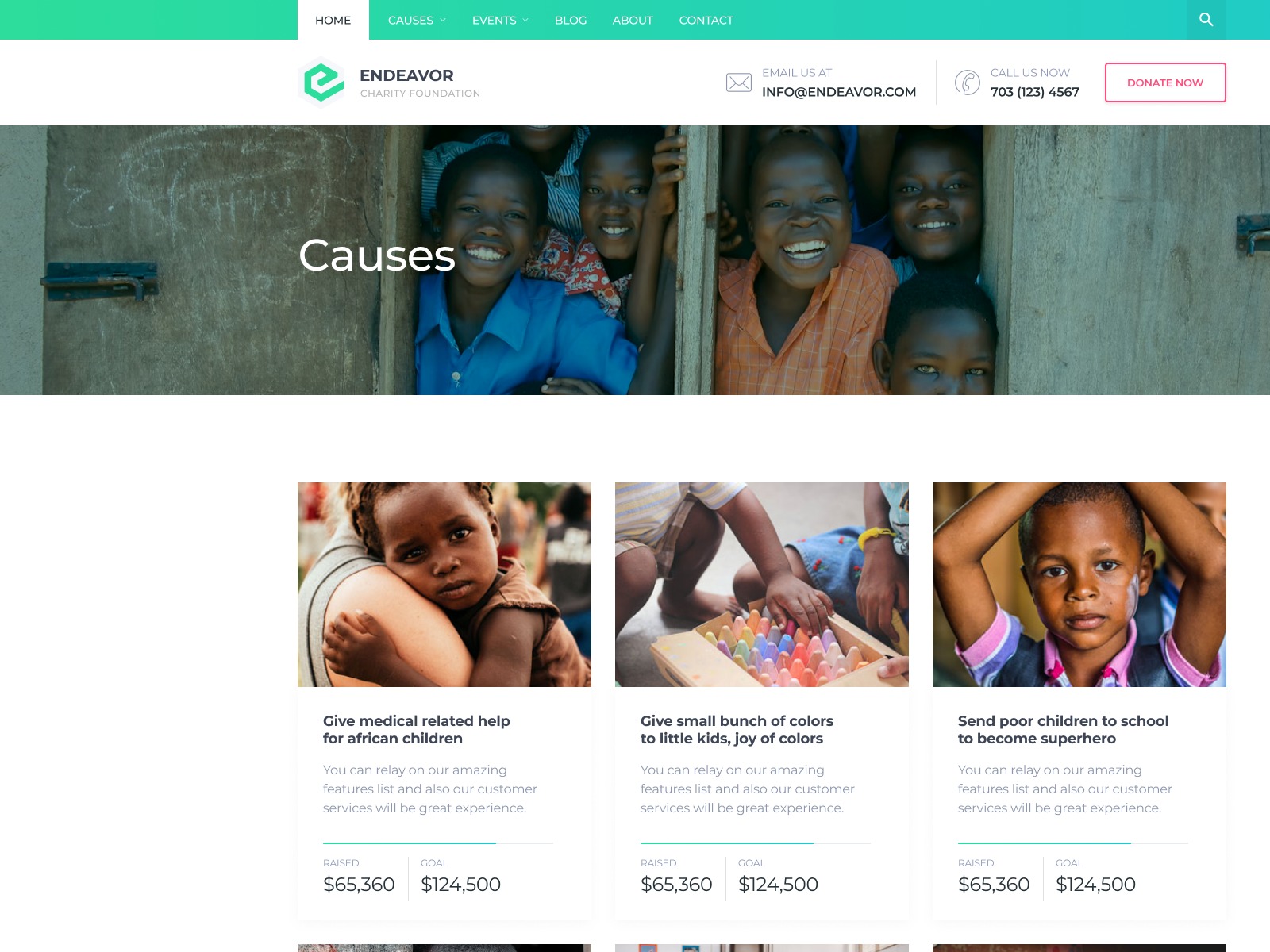 Endeavor Pro Nextjs 15 Charity Website Template Image 1