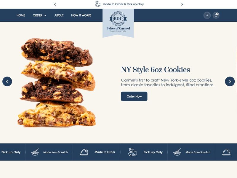 Artisanal Bakery UI: Bakes of Carmel Landing Page