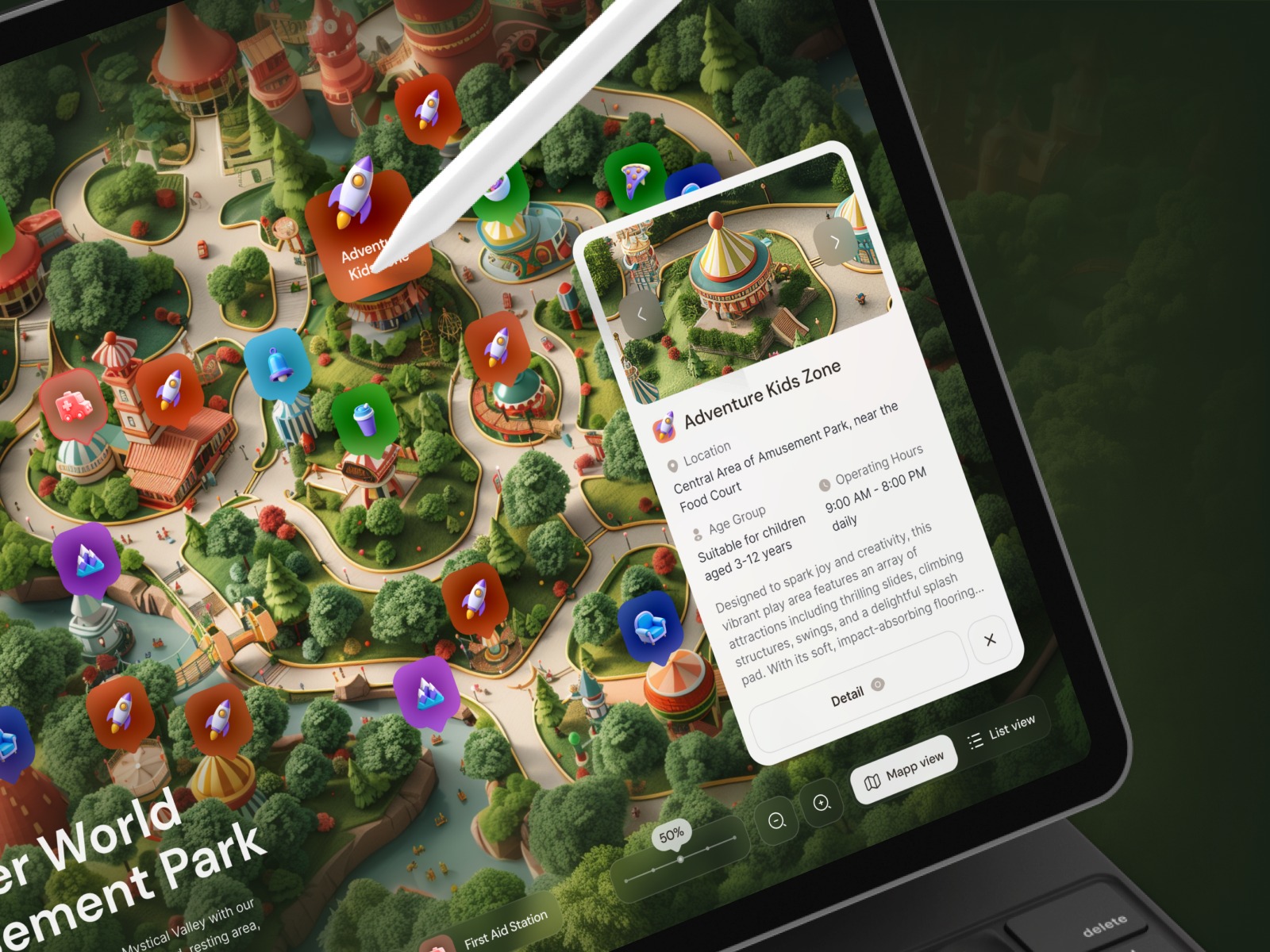 Amusement Park Map Interaction Image 2