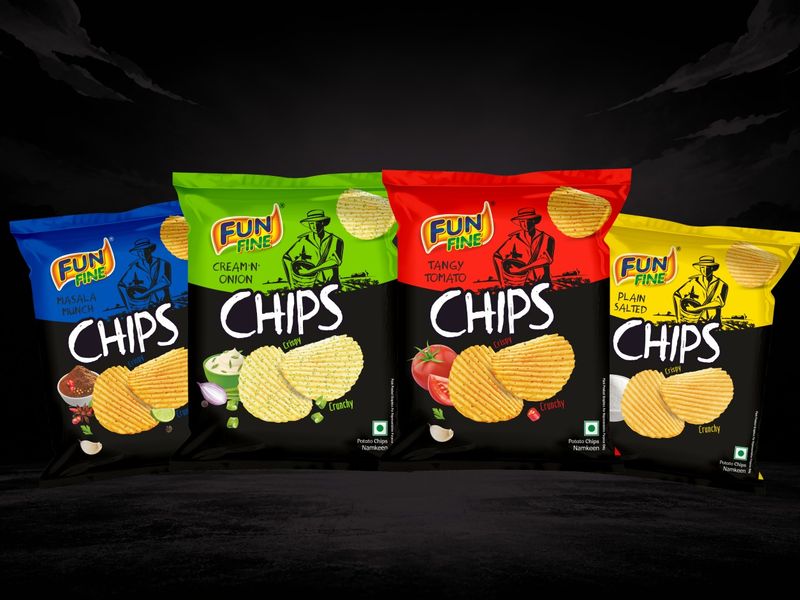 Fun Fine Chips Packaging Design for a Vibrant Snack Brand