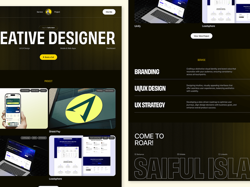 Personal Portfolio Landing Page Design