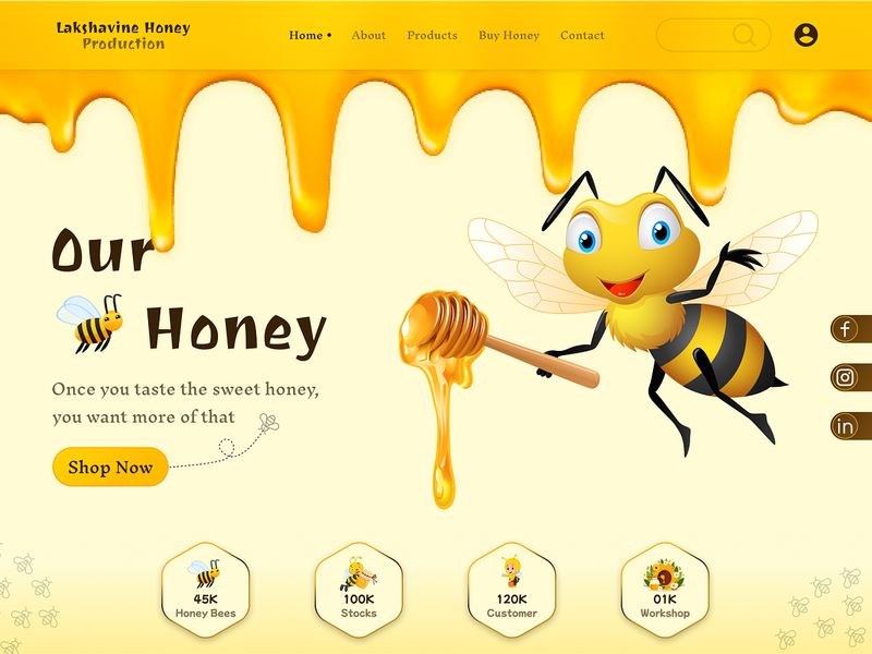 Honey Bees Modern Landing Page Design