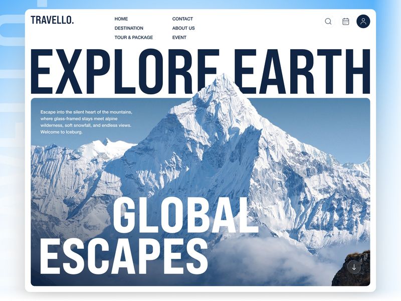 TRAVELLO - Travel Agency Landing Page UI Design