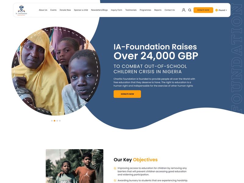 IA-Foundation — Non-Profit Website UI/UX Design & Development