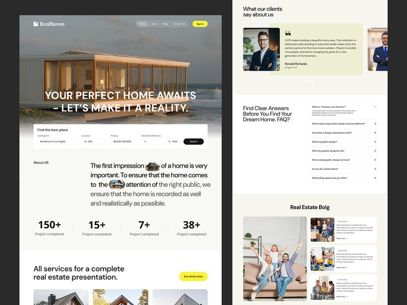 Modern Luxury Real Estate Website UI