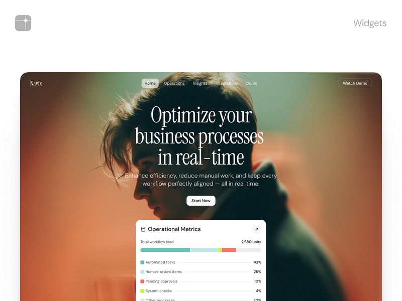 Website Hero Section + Widget