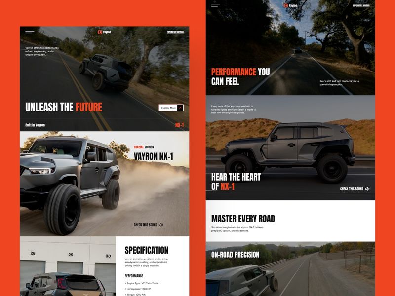 VAYRON — Electric Vehicle Website Template