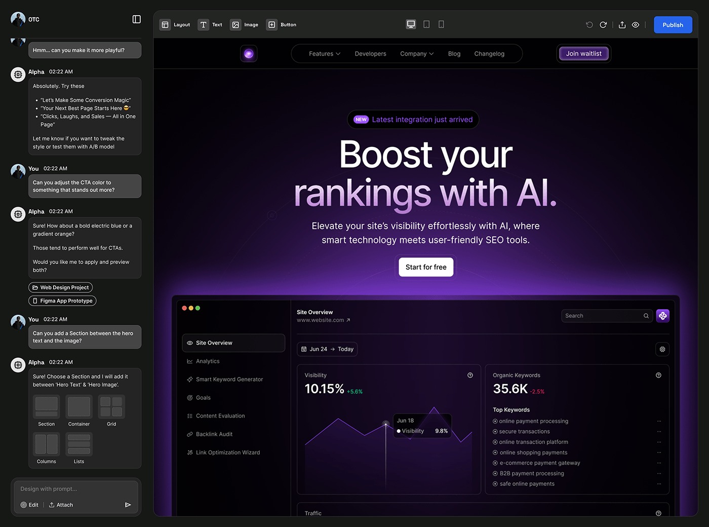 AI-powered Website No-Code Builder Image 2