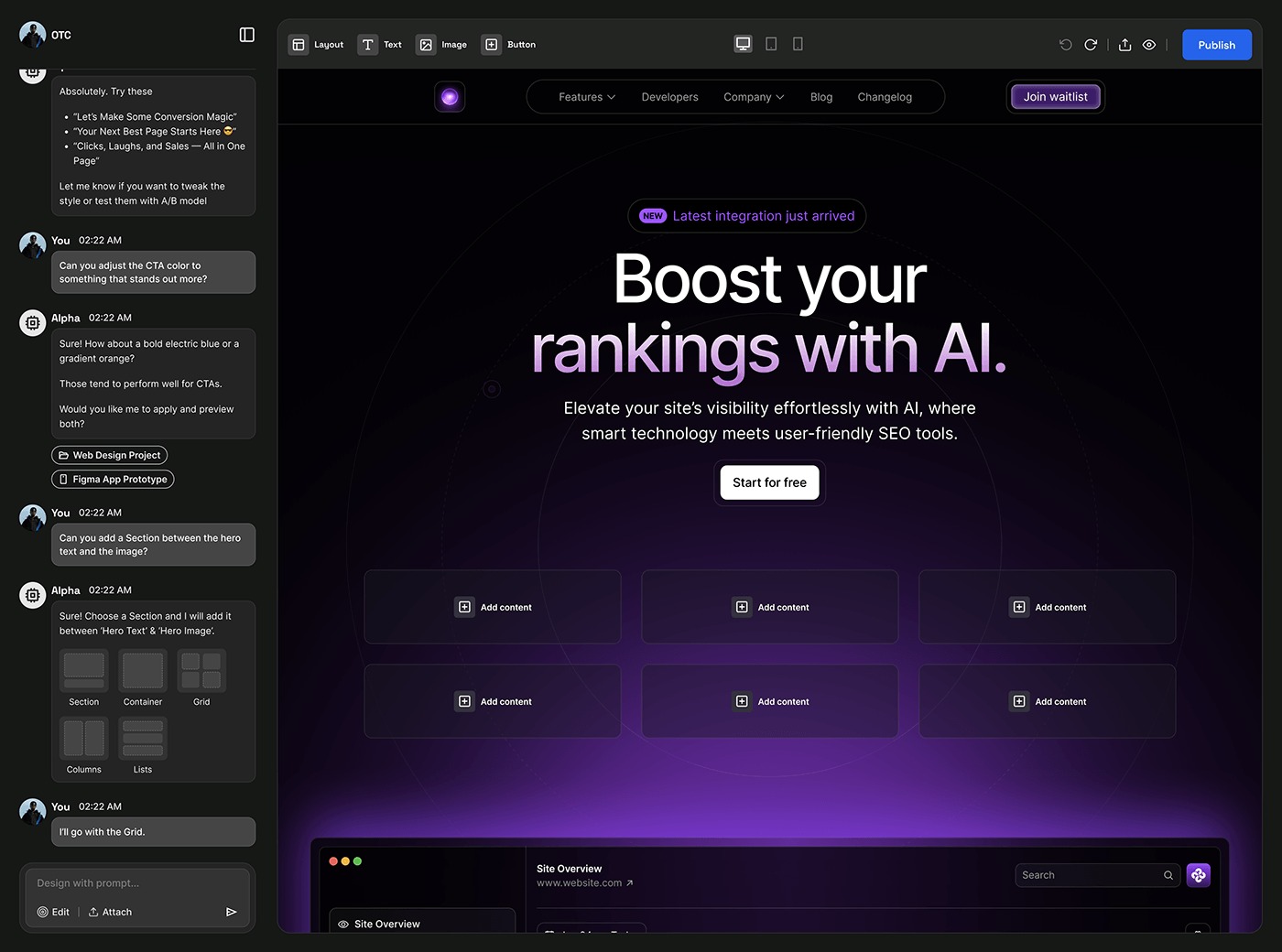 AI-powered Website No-Code Builder Image 3