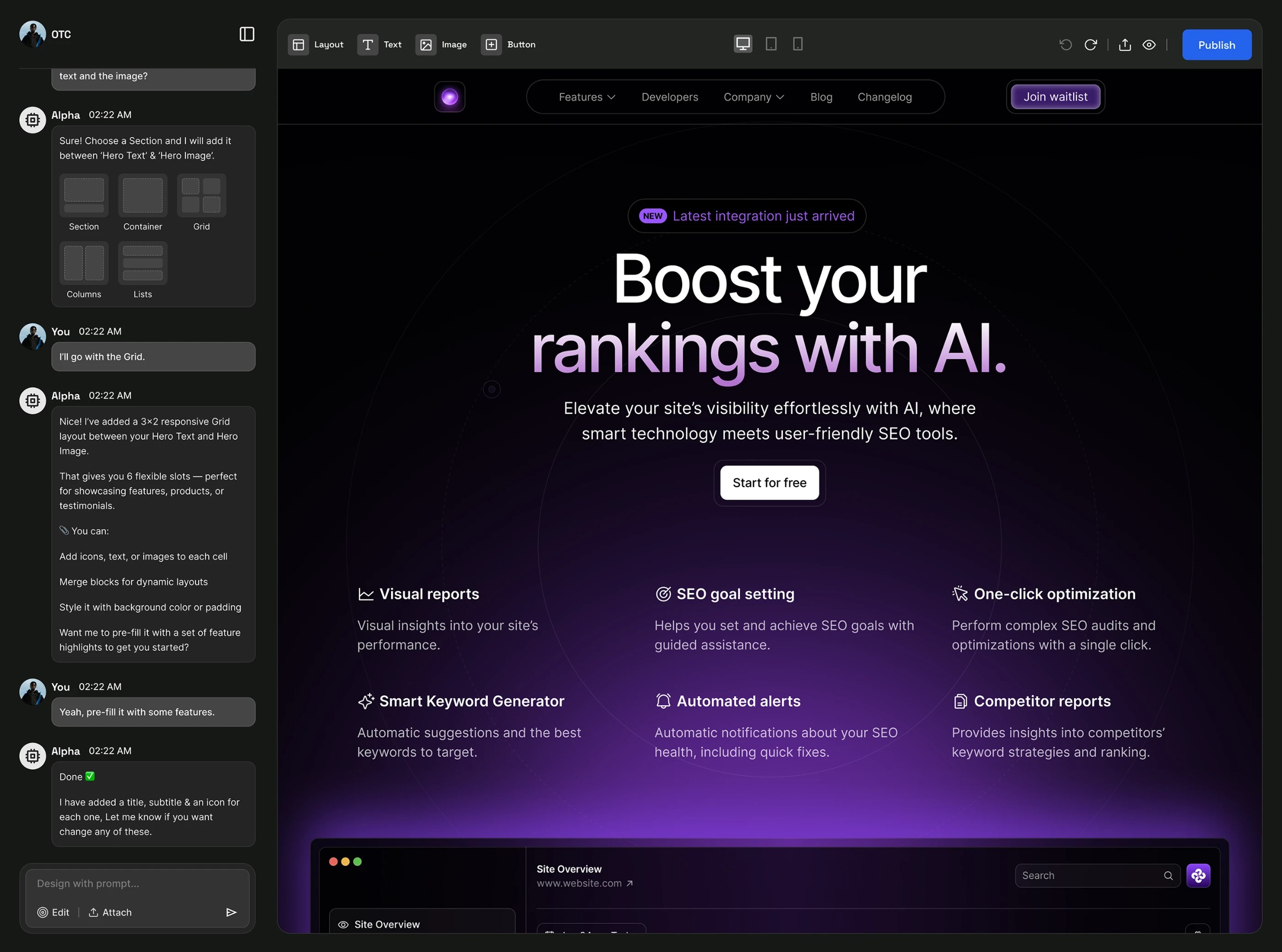 AI-powered Website No-Code Builder Image 6