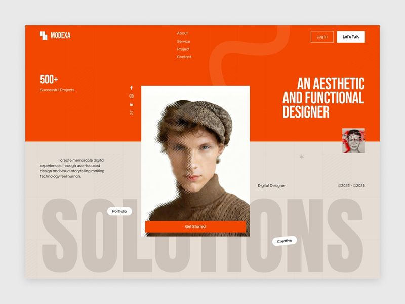 Modexa Portfolio Website - Hero Section Design