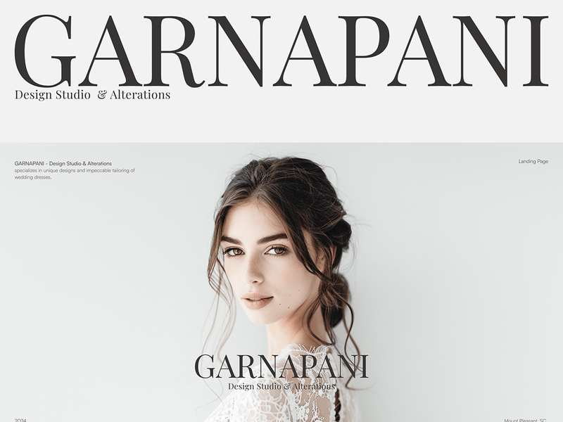 Wedding Design Studio & Alterations // Landing Page
