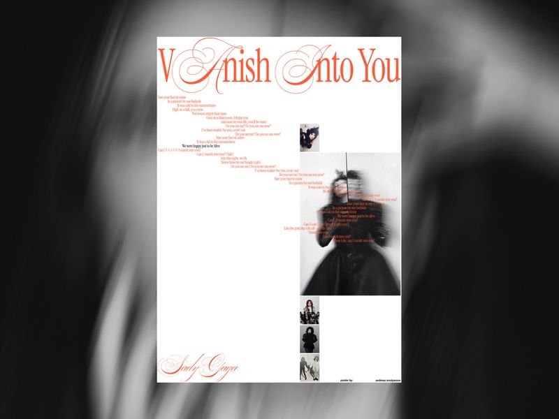 Lady Gaga “Vanish Into You” — Editorial Typography Poster