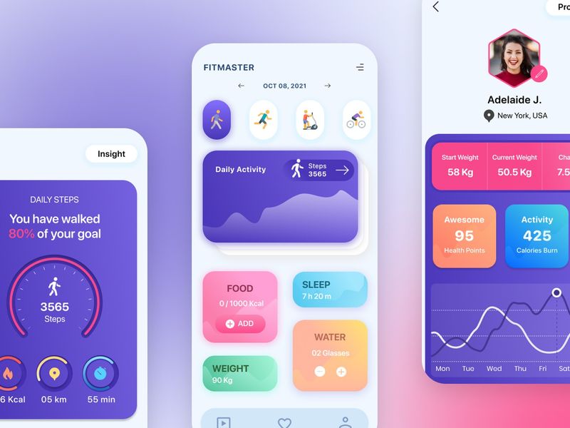 Mobile App Design for Fitness and Workout - Fit Master by Jawad Waqas