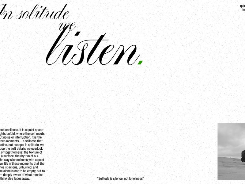 Type & Layout Exploration: Solitude