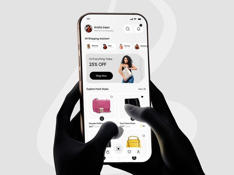 AI Fashion Shopping App UI/UX Design