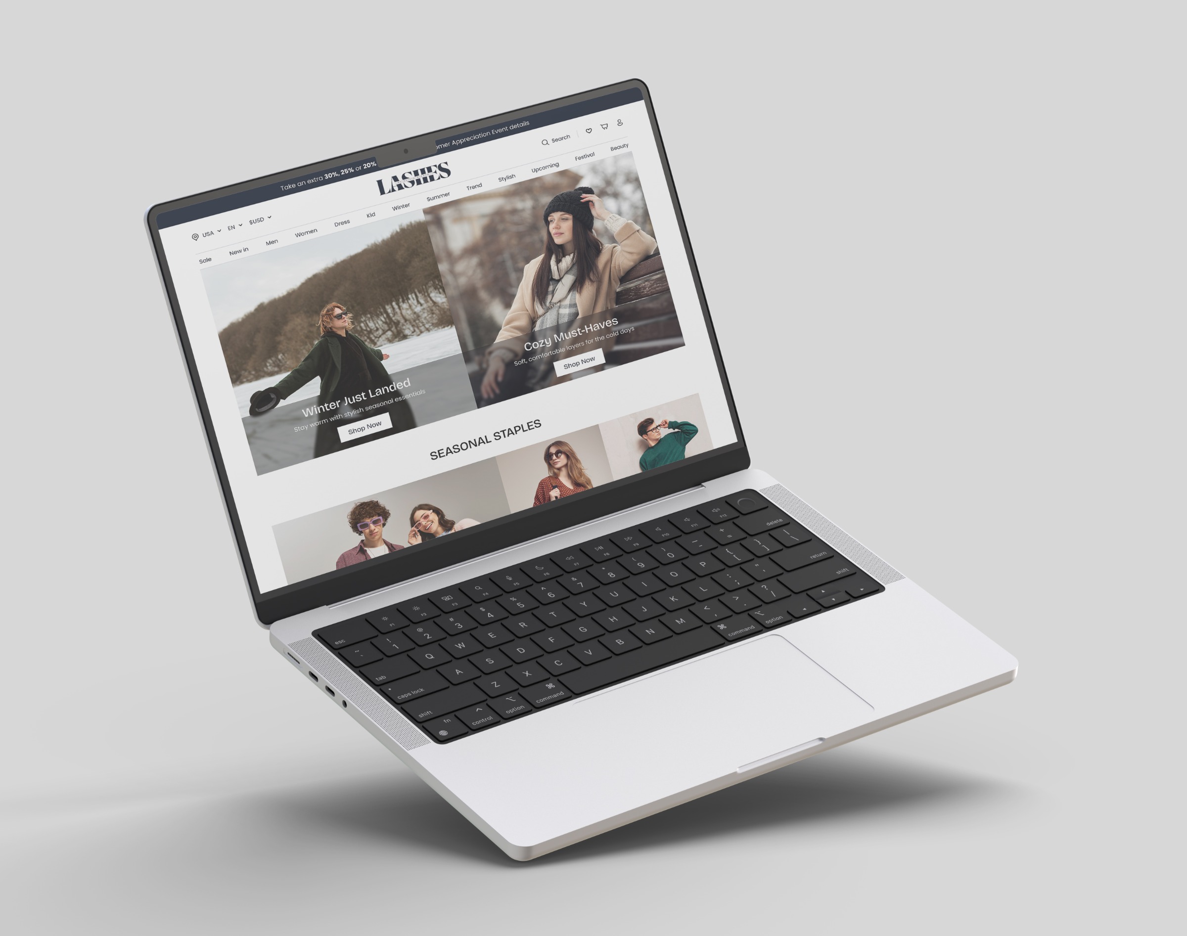 Fashion Homepage UI – Clean & Modern Concept