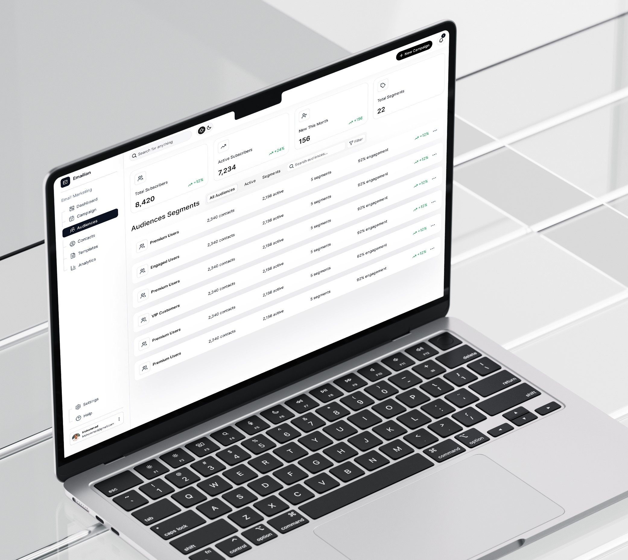 Emailian — AI-Powered Email Marketing SaaS Dashboard Image 0