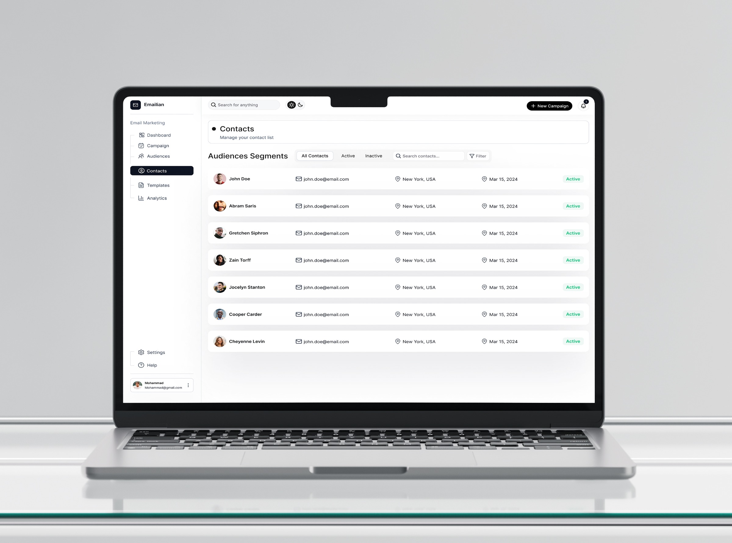 Emailian — AI-Powered Email Marketing SaaS Dashboard Image 1