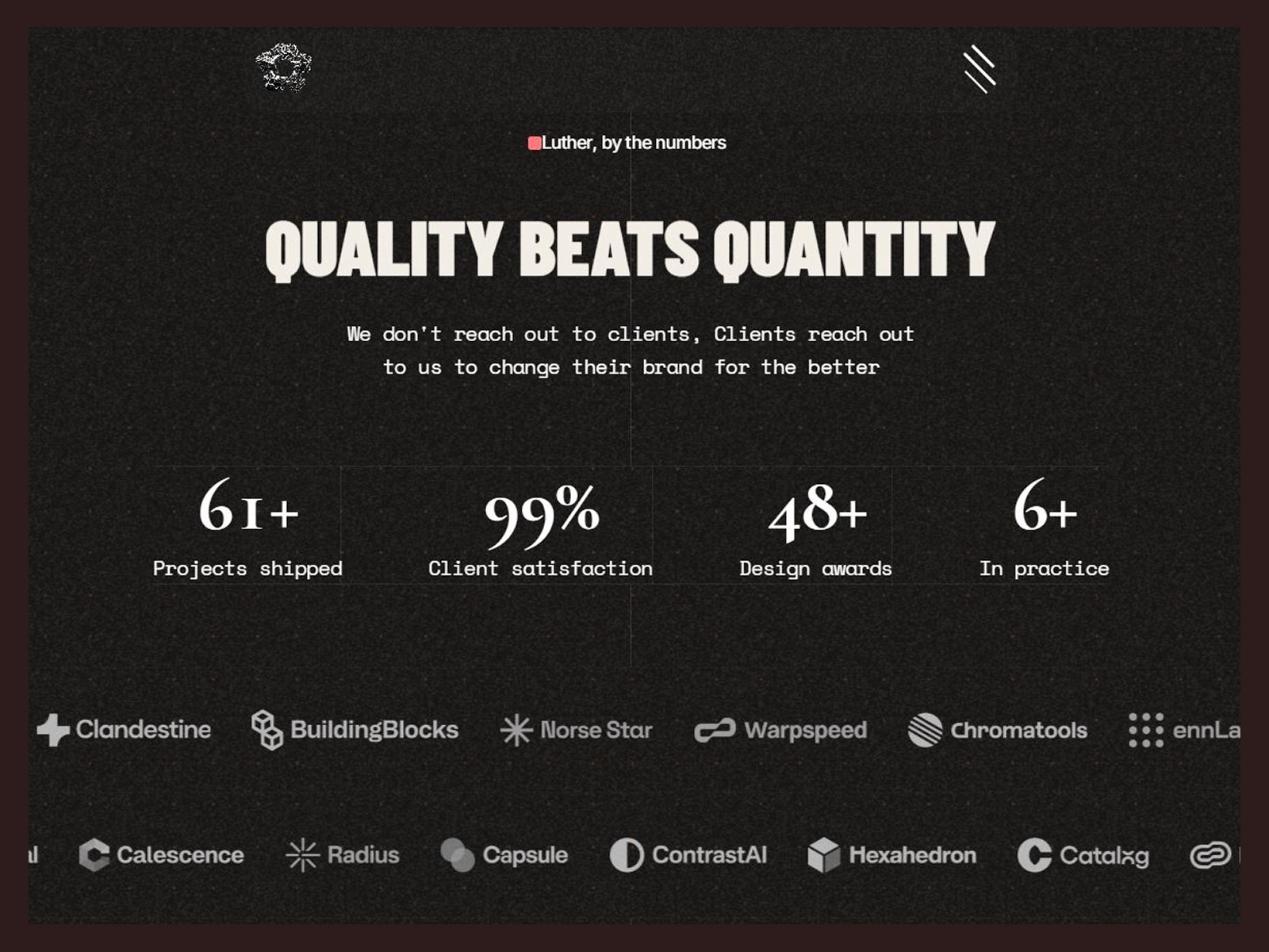 Luther — Premium Design Agency Framer Template Image 1