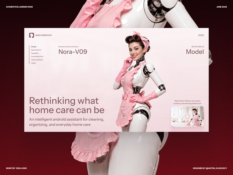 Landing Page Design for a Domestic Android Assistant