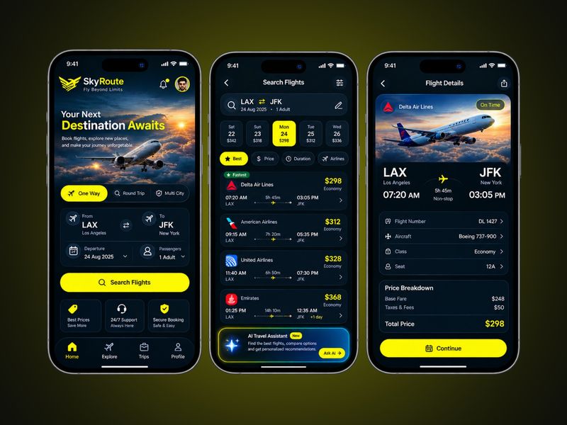 SkyRoute — AI Flight Booking & Travel App