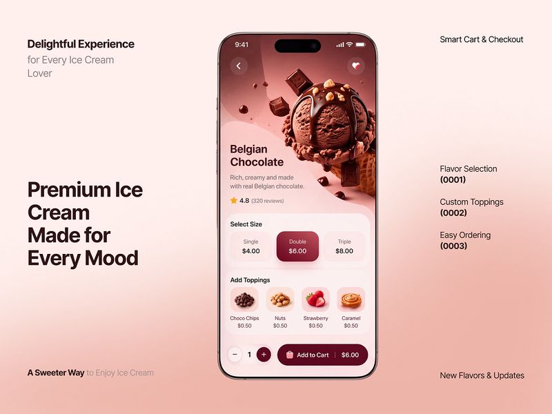 Scoop Into Sweetness | Ice Cream App UI