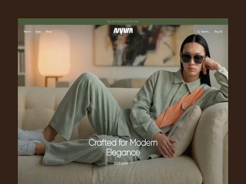 NYVRA — Fashion E-commerce Website Homepage Design
