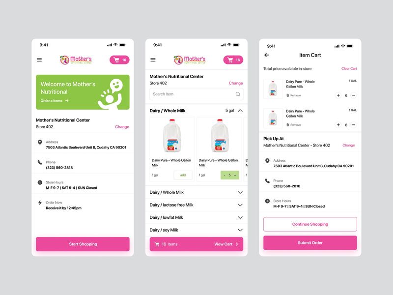 Mother’s Nutritional Center – Online Grocery App | Food E-commerce