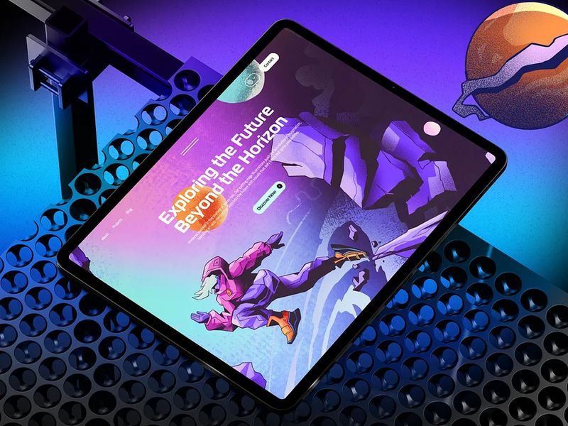 Futuristic Space Illustration Website design | Orbix Studio