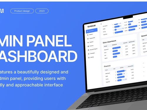 Admin panel with dashboard for educational center