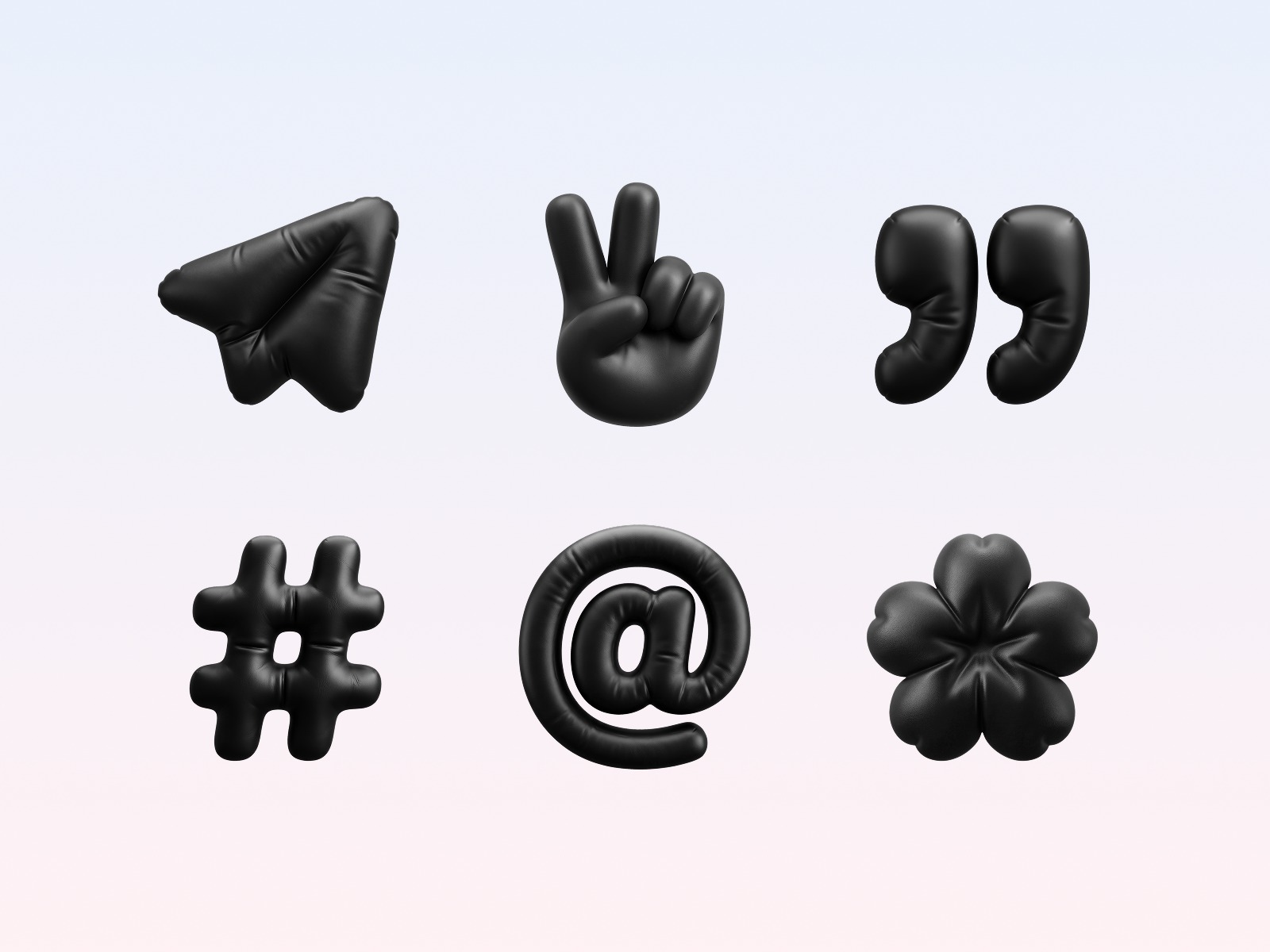 Dark Inflated 3D Icons Image 0