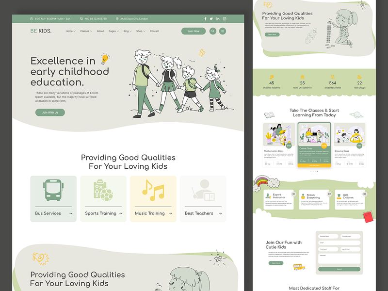 BE KIDS - DayCare Landing Page