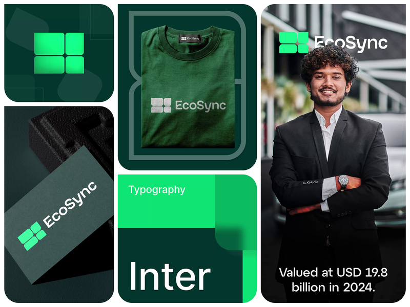 EcoSync Brand Identity – Clean, Scalable Design for Smart Energy by Ashadul Islam Samiul for Vislume - ​UI/UX Design Agency