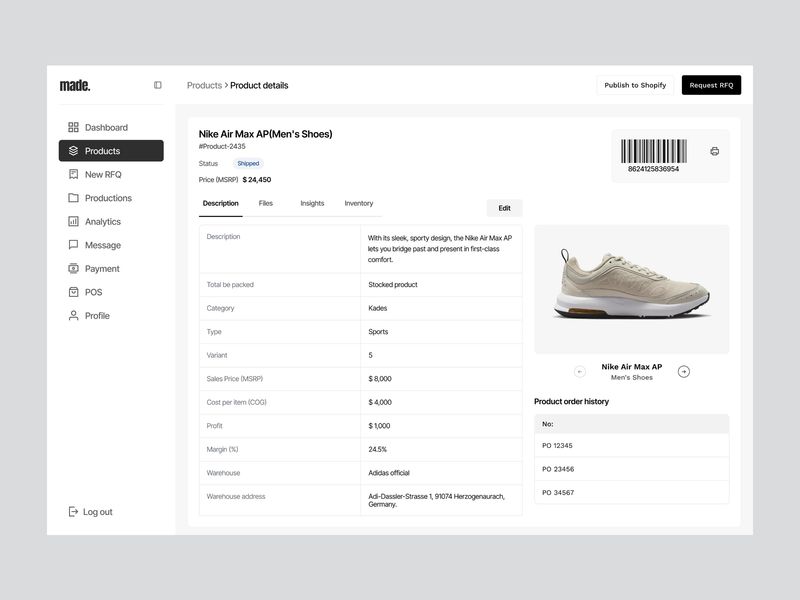 Product details page design | E-commerce Platform