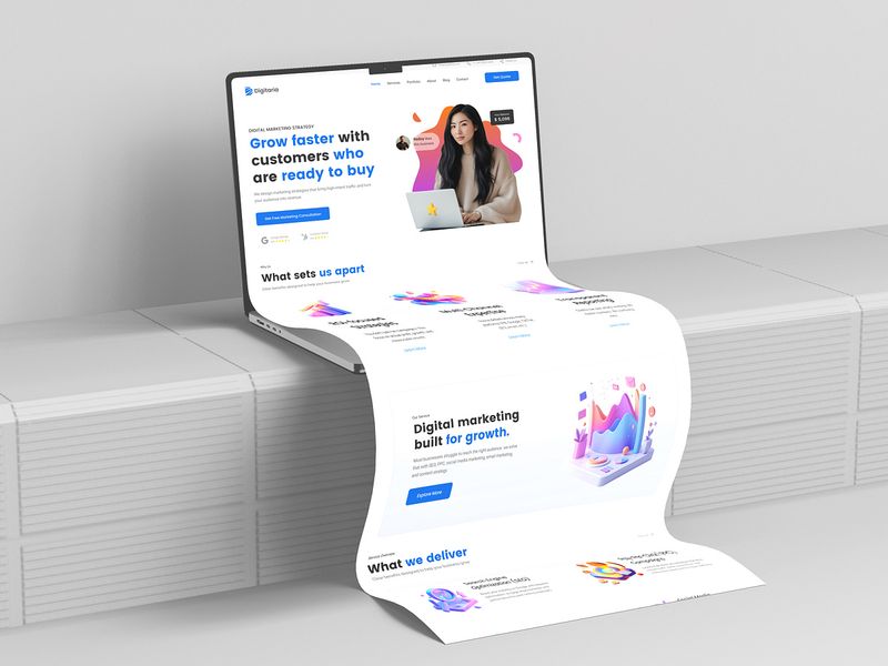 Digital Marketing Service Page – Agency Website UI/UX Design