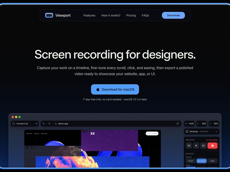 Viewport - Screen recording for designers.