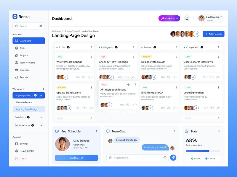 Task Management Dashboard UI Design