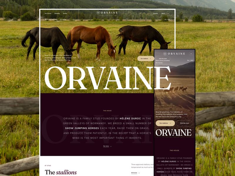 Orvaine - Luxury Equestrian & Horse Breeding Website Template