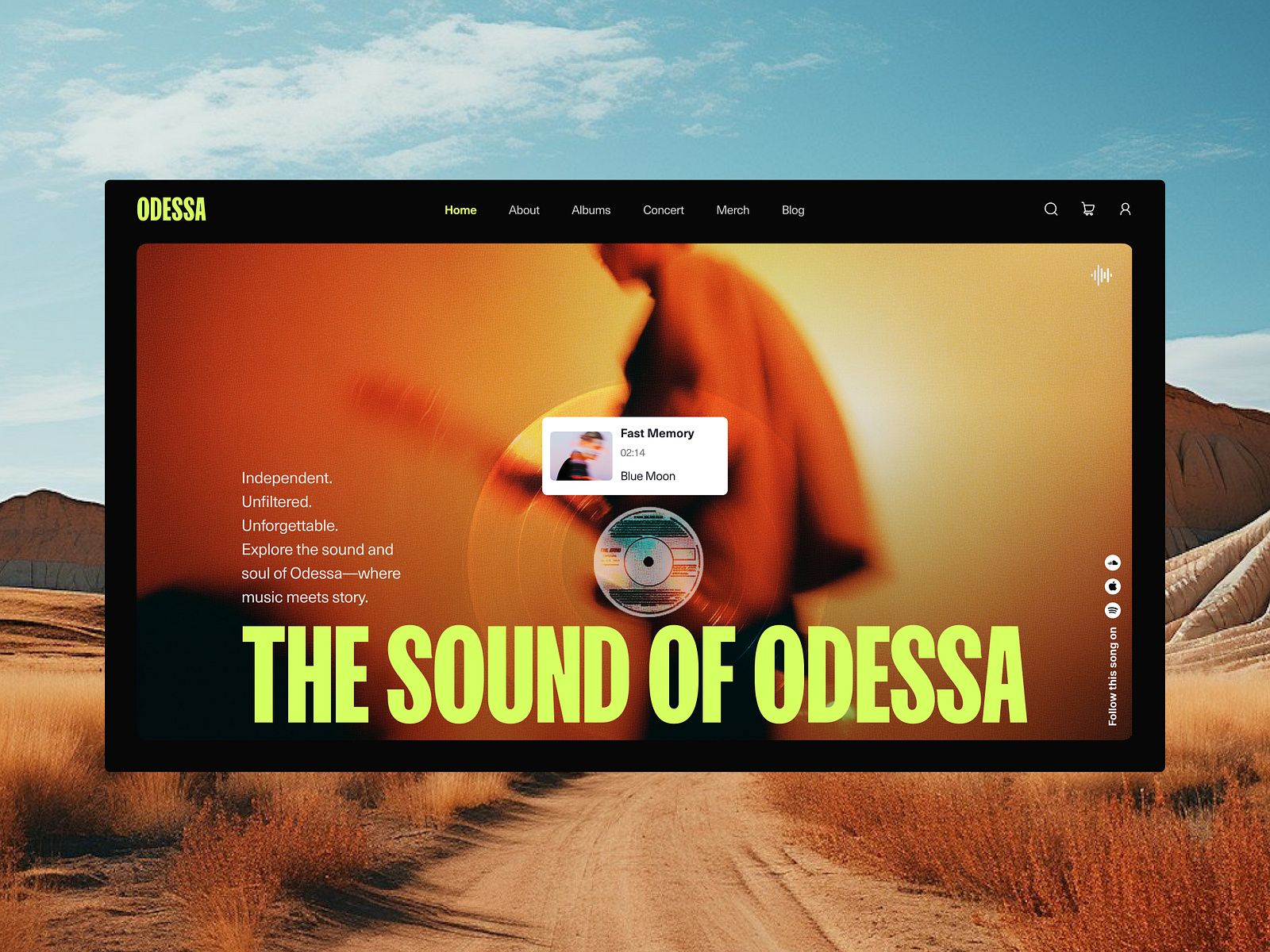 ODESSA - Music player Web design by Vexo Lab