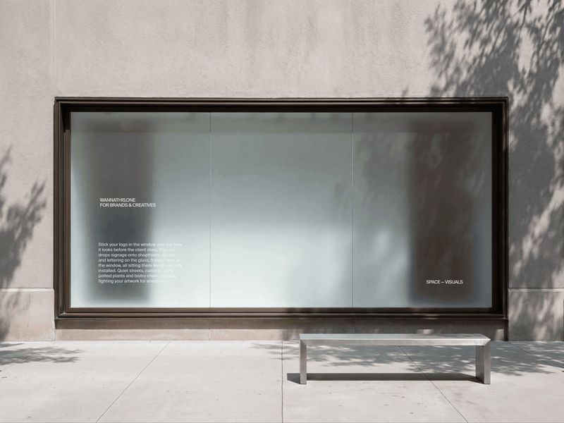 Wide Retail Window Signage Mockup