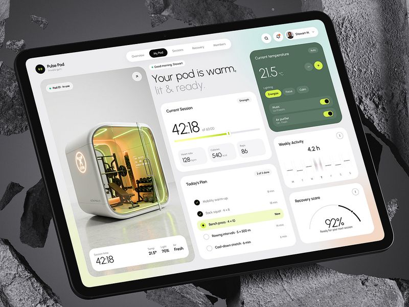 Pulse Pod — Smart Private Gym Dashboard