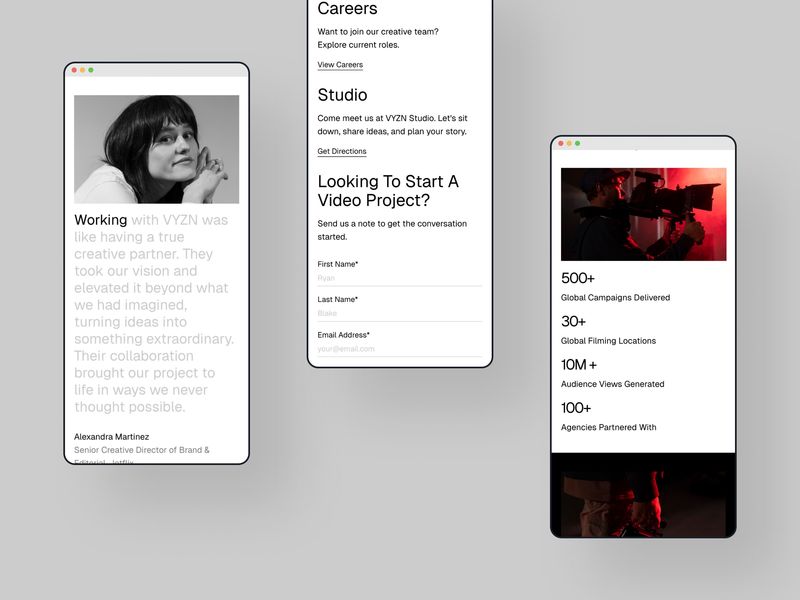 VYZN — Video Production Agency Template